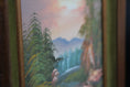 Load image into Gallery viewer, Vintage Oil On Canvas With Green Matting Landscape Painting
