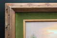 Load image into Gallery viewer, Vintage Oil On Canvas With Green Matting Landscape Painting
