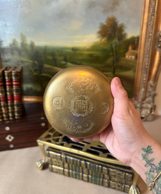 Brass Tibetan Style Lidded Bowl