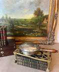 Load image into Gallery viewer, Silver Plated Silent Butler With Scottish Lion Engraving And Wooden Handle
