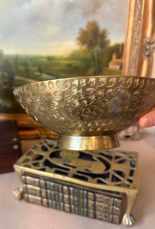 Brass Bowl With Etched Details