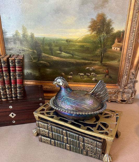 Iridescent Chicken Lidded Dish